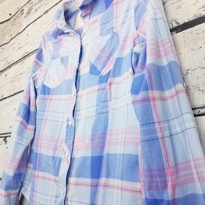 Arizona blue and red stripes button up shirt Small